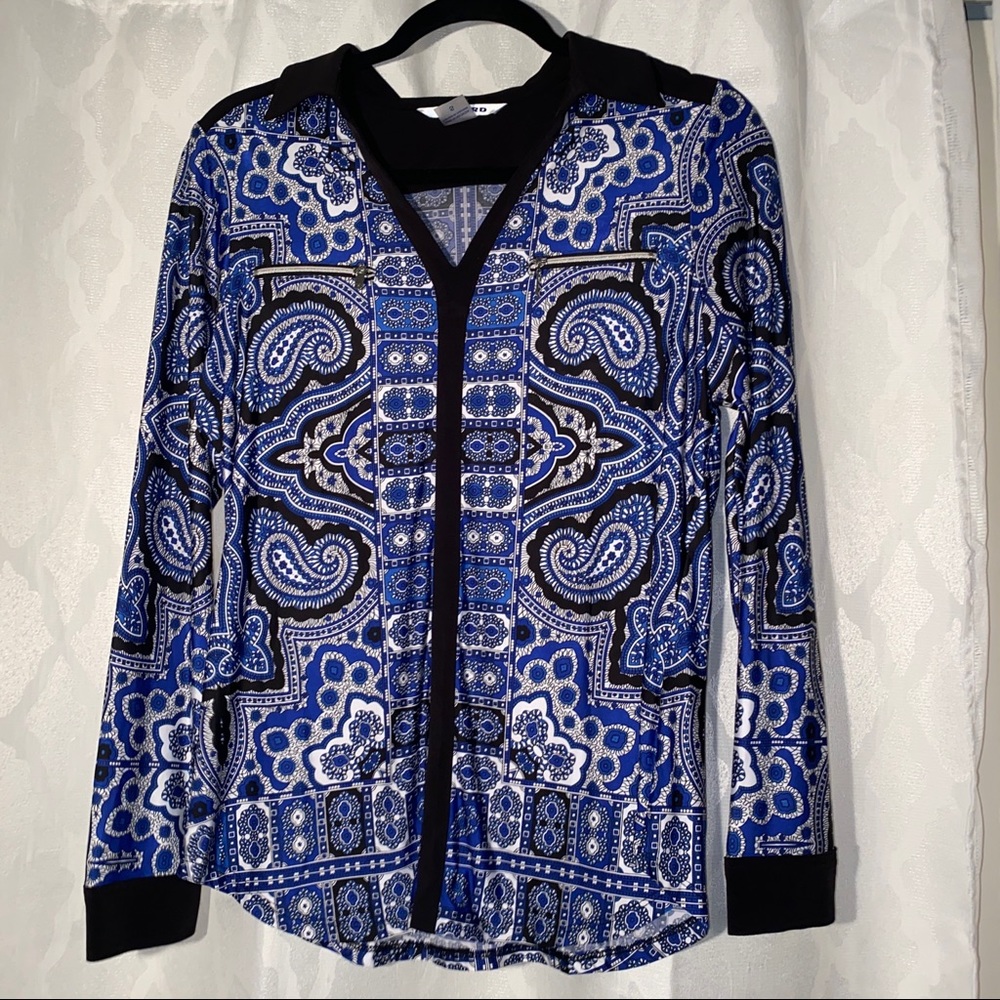 Nygard Small Women's Long-Sleeve Silky Stretch Print Top
